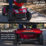 VentureCruise Extra Large-sized Electric Mobility Scooter for Elderly - Red