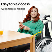 Folding Wheelchair XXL Extra-Wide Bariatric Seat , Aluminium Frame, 150kg Capacity, 24 Inch Wheels, Park Brakes, Black