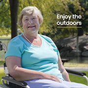 Folding Wheelchair XXL Extra-Wide Bariatric Seat , Aluminium Frame, 150kg Capacity, 24 Inch Wheels, Park Brakes, Black