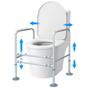 PRE-ORDER EQUIPMED Over Toilet Support Frame Safety Grab Aid Rail, 125kg Capacity, Adjustable Height and Width