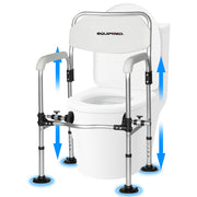 Over Toilet Support Frame Safety Grab Rail Aid, 136kg Capacity, Adjustable Height, Non-Slip Feet and Clamps