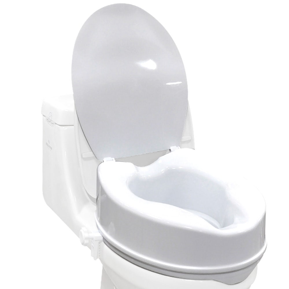 Raiser Clean Raised Over Toilet Seat, 10cm Riser, 125kg Capacity, Raiser with Lid ...