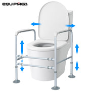 PRE-ORDER EQUIPMED Over Toilet Support Frame Safety Grab Aid Rail, 125kg Capacity, Adjustable Height and Width