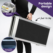152cm Portable Folding Aluminium Access Ramp 272kg Rated, Black Ultra-Grip, for Wheelchair, Mobility Scooter