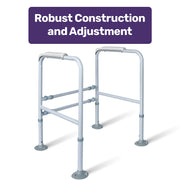 PRE-ORDER EQUIPMED Over Toilet Support Frame Safety Grab Aid Rail, 125kg Capacity, Adjustable Height and Width