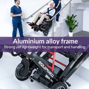 EQUIPMED Electric Stair Climbing Wheelchair, 169kg Load Capacity, 46 Steps/min, Aluminium Alloy, Foldable