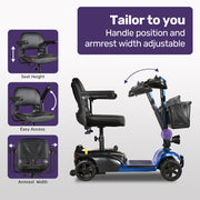 FreeLite+ Mid-Sized Electric Foldable Mobility Scooter - Blue