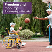 Kids Paediatric Wheelchair, 100kg Rated, 110-140cm Rider Height, Quick Folding, Adjustable Footrests, 22