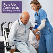 Commode Shower Chair, Over Toilet or Bedside 136kg Capacity Aluminium frame with Wheels, Black