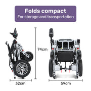 Ultra-Light Power Wheelchair, Tight Turning Electric Motorised Wheel Chair, Folding, ARTG Certified, Aluminium Frame, Lithium Battery, Grey
