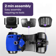 FreeRoam+ Mid-Sized Lithium Fast Easy Charge Mobility Scooter, Blue