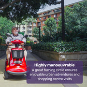 LeisureCruise Extra Large-Sized, High Power, 182kg Capacity Mobility Scooter  - Red