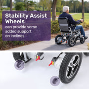 Ultra-Light Power Wheelchair, Tight Turning Electric Motorised Wheel Chair, Folding, ARTG Certified, Aluminium Frame, Lithium Battery, Grey