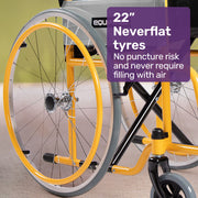 Kids Paediatric Wheelchair, 100kg Rated, 110-140cm Rider Height, Quick Folding, Adjustable Footrests, 22