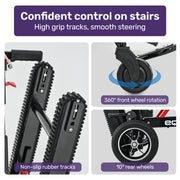 EQUIPMED Electric Stair Climbing Wheelchair, 169kg Load Capacity, 46 Steps/min, Aluminium Alloy, Foldable