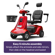 LeisureCruise Extra Large-Sized, High Power, 182kg Capacity Mobility Scooter  - Red