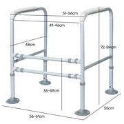 PRE-ORDER EQUIPMED Over Toilet Support Frame Safety Grab Aid Rail, 125kg Capacity, Adjustable Height and Width