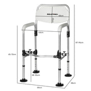 Over Toilet Support Frame Safety Grab Rail Aid, 136kg Capacity, Adjustable Height, Non-Slip Feet and Clamps