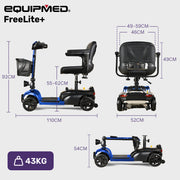 FreeLite+ Mid-Sized Electric Foldable Mobility Scooter - Blue