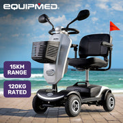 Pathline Mid-Sized Electric Mobility Scooter For Elderly - Silver