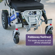 Electric Folding Wheelchair Power, Long Range, Folding, Aluminium Frame, Lithium Battery, Blue