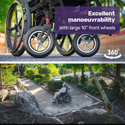 Electric Wheelchair Folding, Long Range, Folding, Lithium Battery, 24