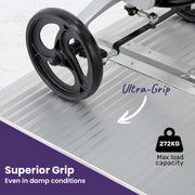 152cm Portable Folding Aluminium Access Ramp, 272kg Rated, for Wheelchair, Mobility Scooter, Rollator - Silver