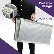 152cm Portable Folding Aluminium Access Ramp, 272kg Rated, for Wheelchair, Mobility Scooter, Rollator - Silver