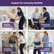 PRE-ORDER Equipmed Adjustable Patient Transfer Gait Belt with 7 Handles, Walking & Mobility Support, Blue