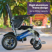 Electric Folding Wheelchair Power, Long Range, Folding, Aluminium Frame, Lithium Battery, Blue