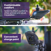 Electric Folding Wheelchair Power, Long Range, Folding, Aluminium Frame, Lithium Battery, Blue