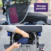 Electric Folding Wheelchair Power, Long Range, Folding, Aluminium Frame, Lithium Battery, Blue