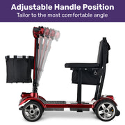 EQUIPMED SmartPacer+ Ultra-Lightweight Mobility Scooter, Li-ion Battery, Only 19kg, Foldable, Airline Approved, 120kg Capacity, Red