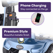 EQUIPMED SmartPacer+ Ultra-Lightweight Mobility Scooter, Li-ion Battery, Foldable, Airline Approved, 120kg Capacity, Blue
