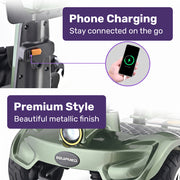 EQUIPMED SmartPacer+ Ultra-Lightweight Mobility Scooter, Li-ion Battery, Foldable, Airline Approved, 120kg Capacity, Green