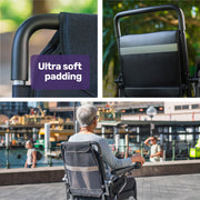 Electric Folding Wheelchair Power, Long Range, Folding, Aluminium Frame, Lithium Battery, Blue