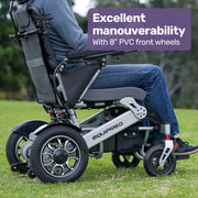 Power Electric Wheelchair, Long Range, Alloy, Remote Control, Lithium Battery, Black/Silver