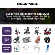 EQUIPMED Motorised Bath Lift Chair, Electric Battery Operated Reclining Seat, Bathing for Elderly & Disabled, 136kg Capacity, Blue