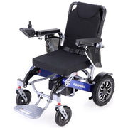 Electric Folding Wheelchair Power, Long Range, Folding, Aluminium Frame, Lithium Battery, Blue