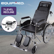 Folding Manual Reclining Wheelchair Self Propelled, 24