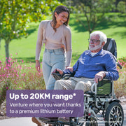 Power Electric Wheelchair, Long Range, Auto Recline, Lithium Battery, 16