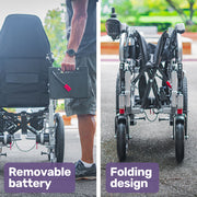 Power Electric Wheelchair, Long Range, Auto Recline, Lithium Battery, 16