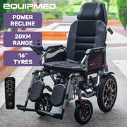 Power Electric Wheelchair, Long Range, Auto Recline, Lithium Battery, 16