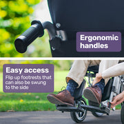 Power Electric Wheelchair, Wide Bariatric Chair, Comfortable for S-XL, Long Range, Recline Adjustment, Lithium Battery, 16