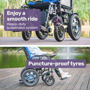 Power Electric Wheelchair, Wide Bariatric Chair, Comfortable for S-XL, Long Range, Recline Adjustment, Lithium Battery, 16