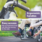 Power Electric Wheelchair, XL Wide Bariatric Chair Seat, Long Range, Recline Adjustment, Lithium Battery, 22