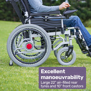 Power Electric Wheelchair, XL Wide Bariatric Chair Seat, Long Range, Recline Adjustment, Lithium Battery, 22