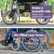 Power Electric Wheelchair, XL Wide Bariatric Chair Seat, Long Range, Recline Adjustment, Lithium Battery, 22