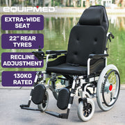 Power Electric Wheelchair, XL Wide Bariatric Chair Seat, Long Range, Recline Adjustment, Lithium Battery, 22