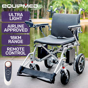 Power Electric Wheelchair, Airline Approved Wheelchair, Extra Lightweight, Long Range, Lithium Batteries, Silver